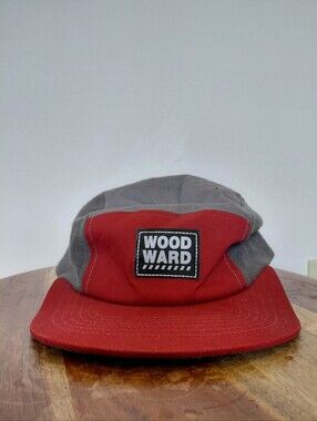 Wood Ward Two Tone Red & Gray Hat OS (Brim Bent Upwards)